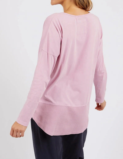 Fundamental Rib L/S Tee - Peony-Elm Lifestyle-Lima & Co