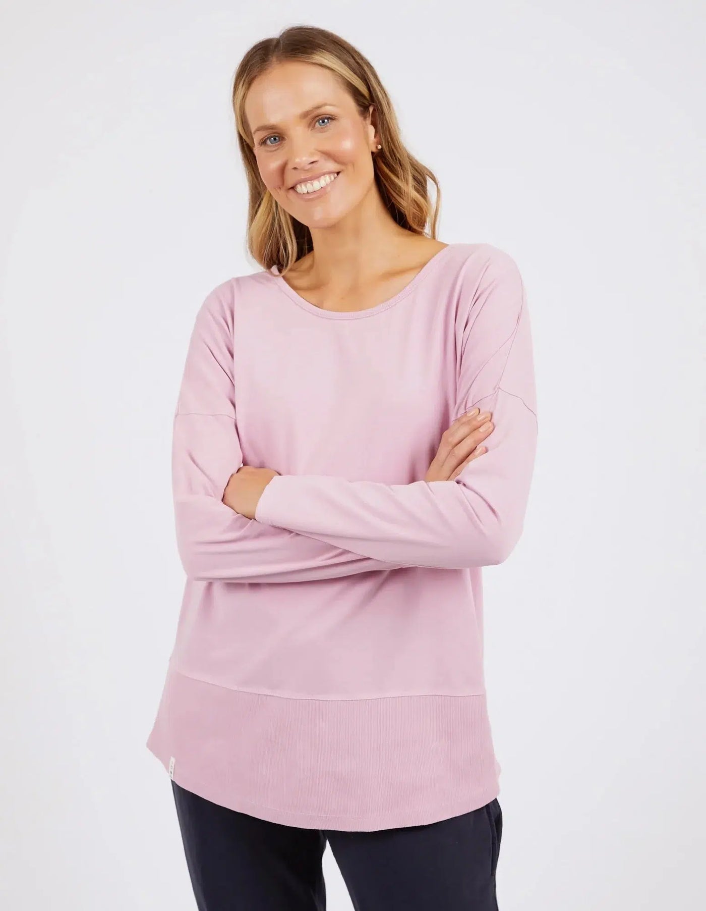 Fundamental Rib L/S Tee - Peony-Elm Lifestyle-Lima & Co