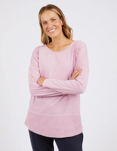 Fundamental Rib L/S Tee - Peony-Elm Lifestyle-Lima & Co