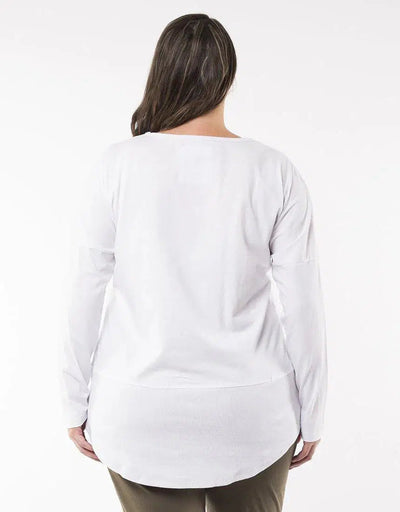 Fundamental Rib L/S Tee - White-Elm Lifestyle-Lima & Co