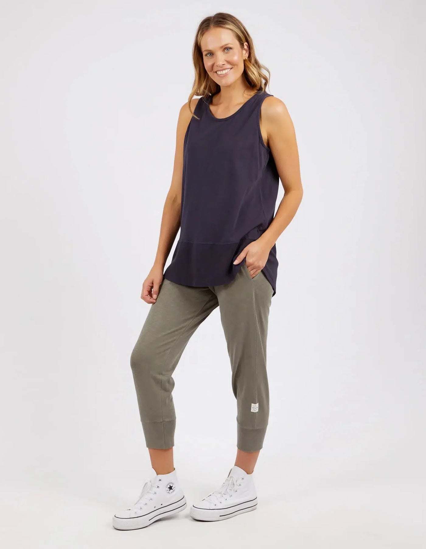 Fundamental Rib Tank - Navy-Elm Lifestyle-Lima & Co