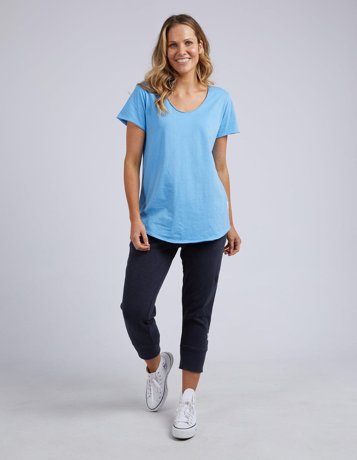 Fundamental Vee Tee - Azure-Elm Lifestyle-Lima & Co