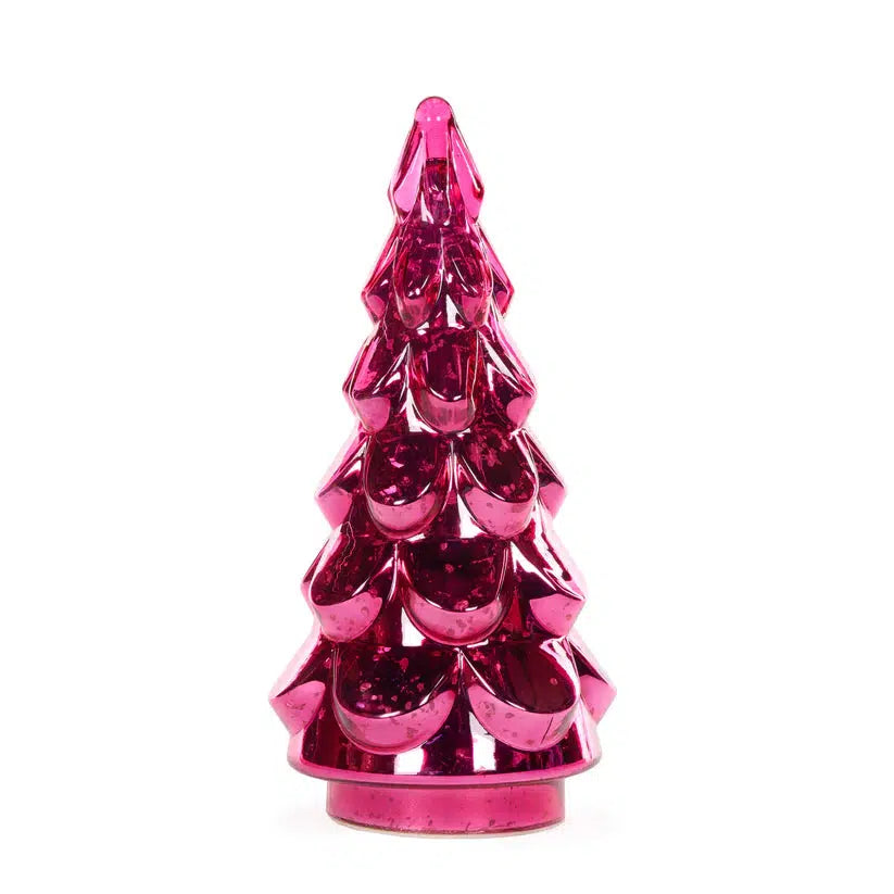 Fuschia Vintage Mercury Led Tabletop Tree-Holly and Ivy-Lima & Co