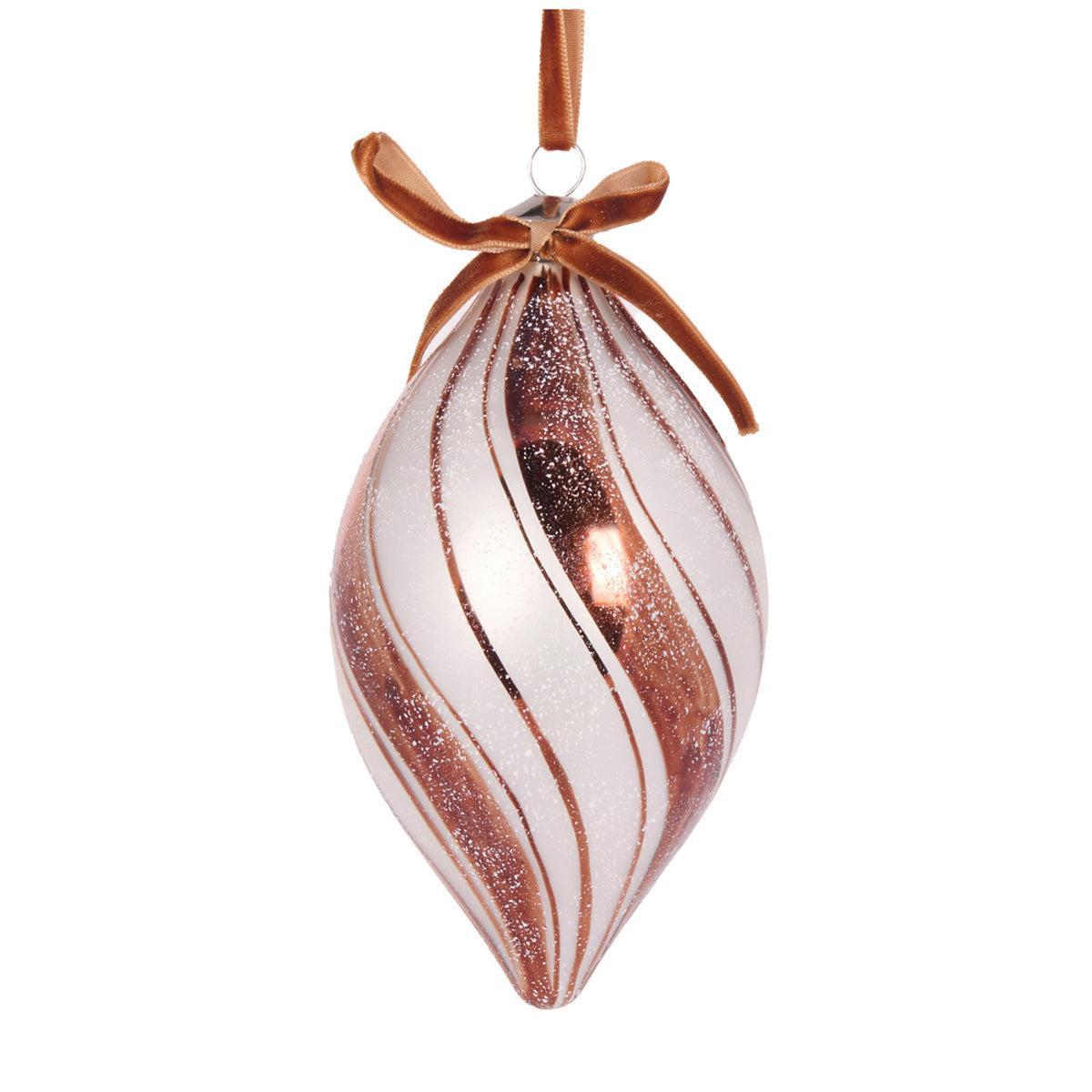 Gingerbread Swirl Drop Bauble-Holly and Ivy-Lima & Co