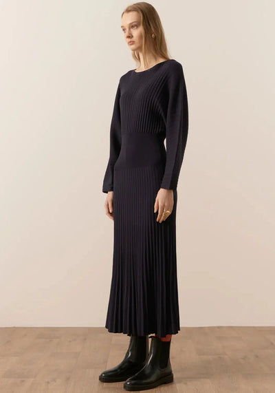 Gizelle Pleated Maxi Dress - Ink-POL Clothing-Lima & Co
