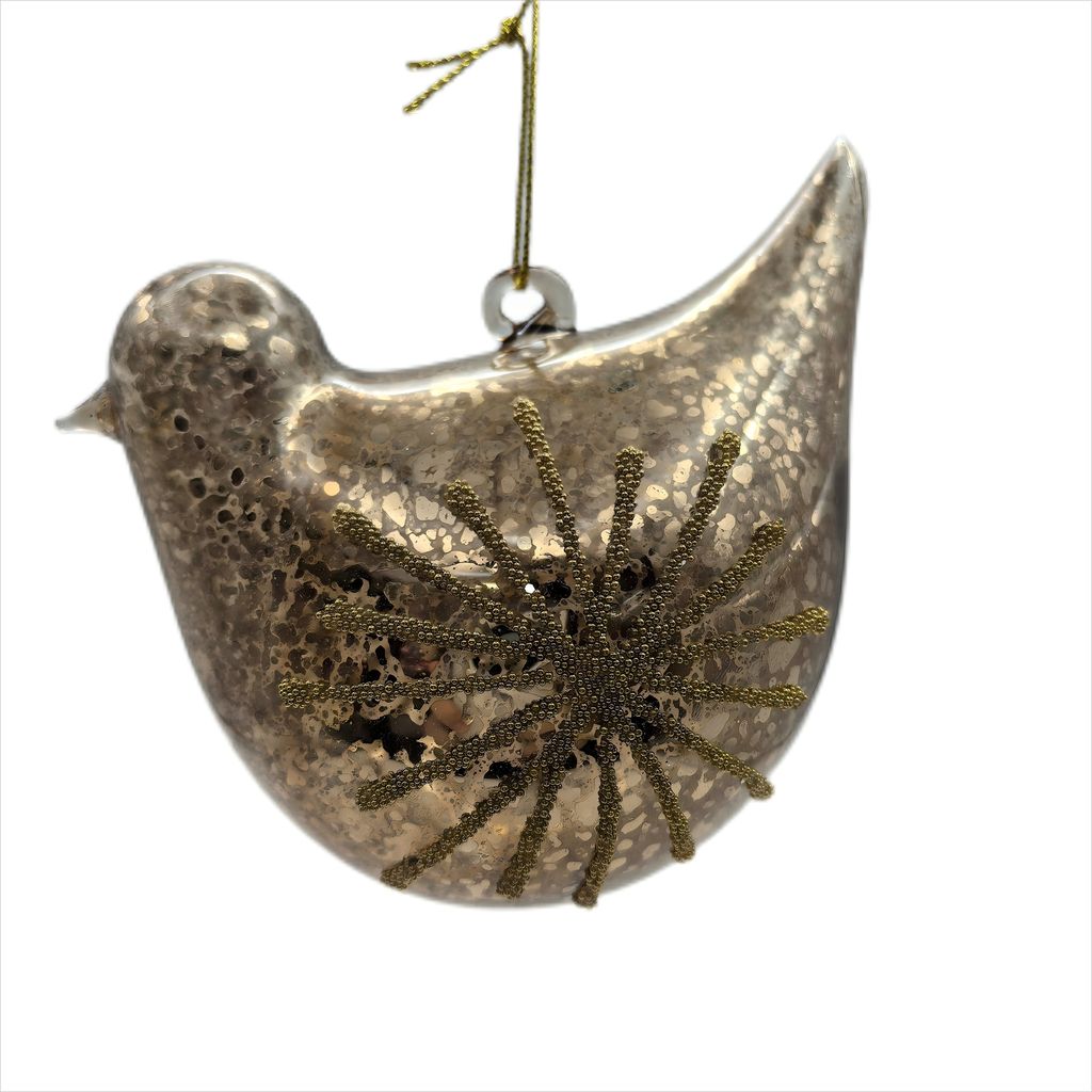 Glass 8Cm Hen Gold-Swing-Lima & Co
