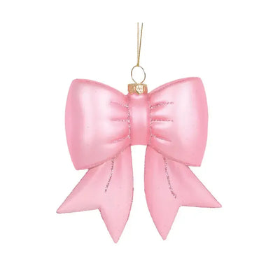 Glass Pink Bow Hanging-Holly and Ivy-Lima & Co