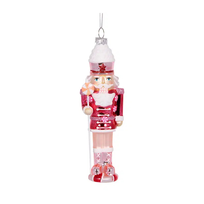 Glass Pink Nutcracker Hanging-Holly and Ivy-Lima & Co