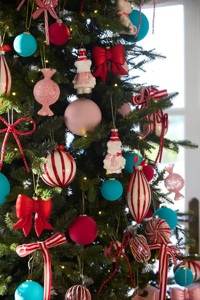Glass Red Bow Hanging-Holly and Ivy-Lima & Co