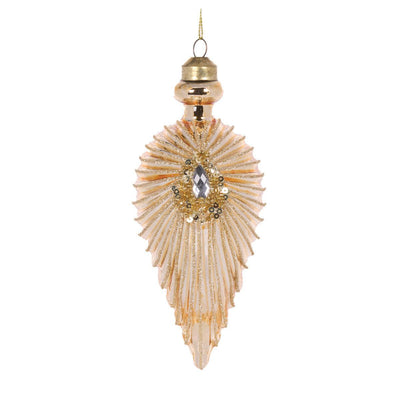 Gold Regal Jewel Tear Drop Bauble-Holly and Ivy-Lima & Co