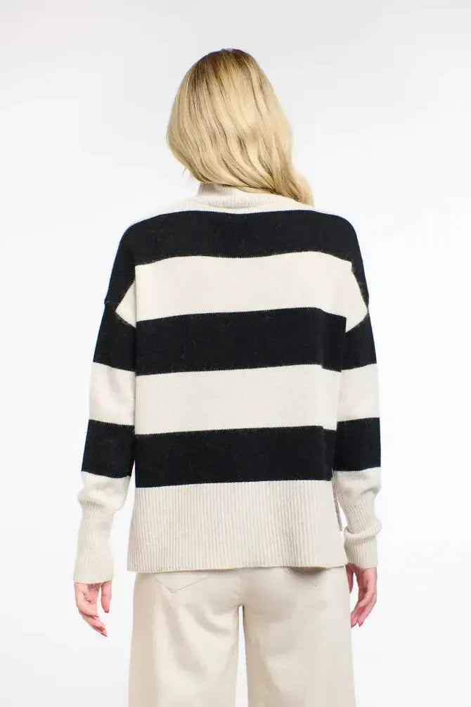 Gracie Angora Stripe Knit - Black/Natural-365 Days-Lima & Co