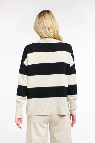 Gracie Angora Stripe Knit - Black/Natural-365 Days-Lima & Co