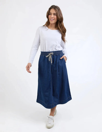 Greta Denim Skirt - Dark Blue-Elm Lifestyle-Lima & Co