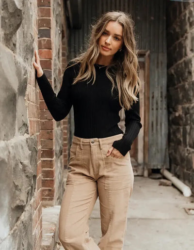 Greta Long Sleeve - Black-Foxwood-Lima & Co