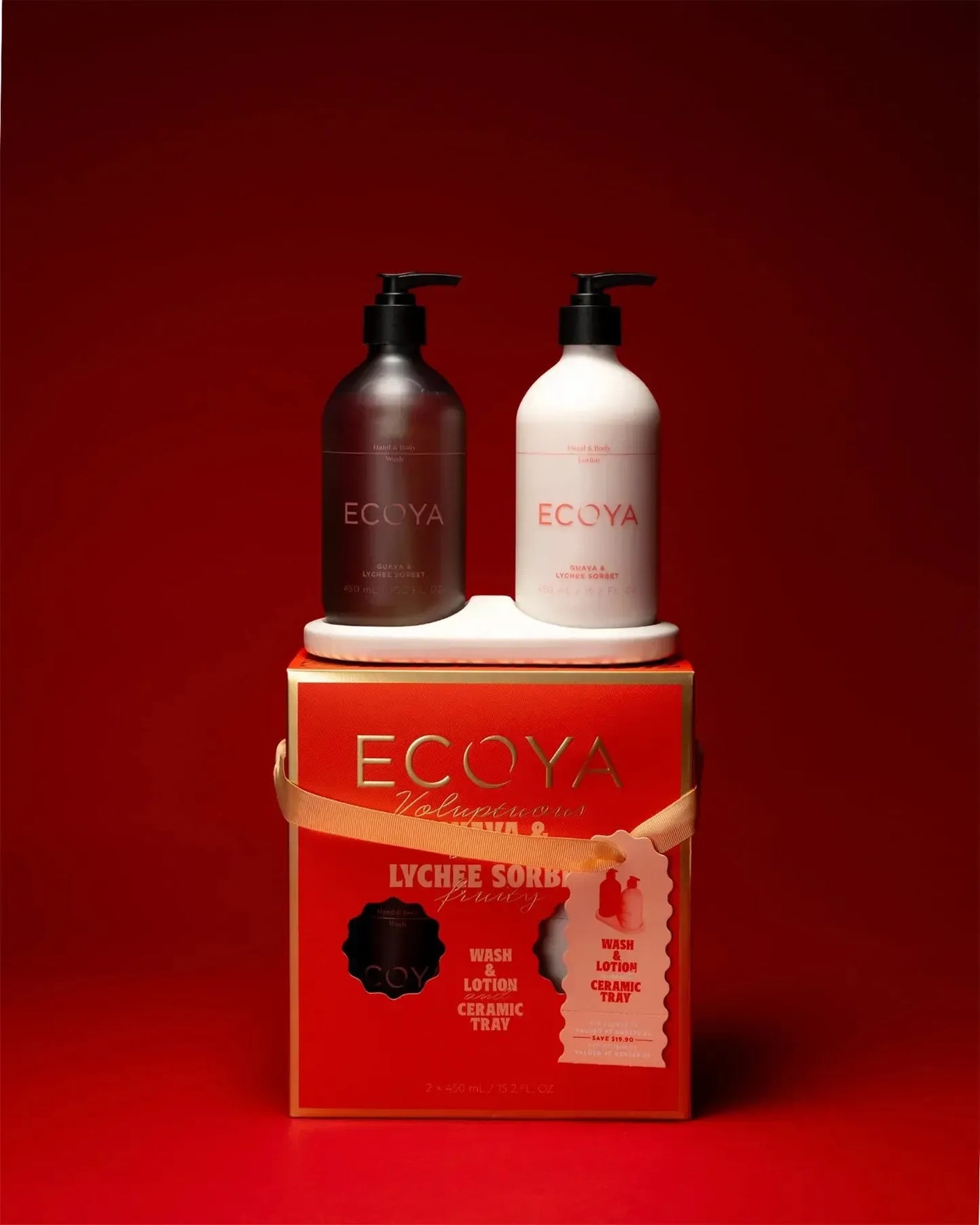 Guava & Lychee Sorbet Bathroom Gift Set-Ecoya-Lima & Co