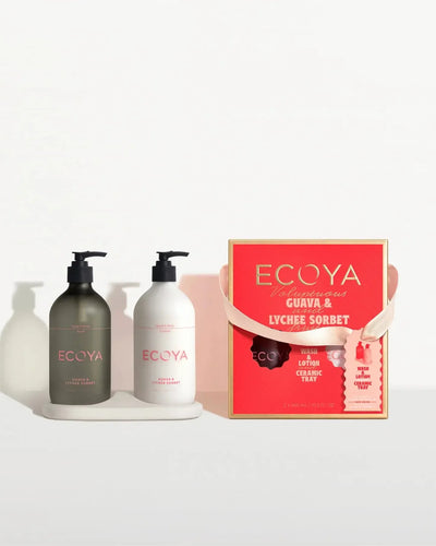 Guava & Lychee Sorbet Bathroom Gift Set-Ecoya-Lima & Co