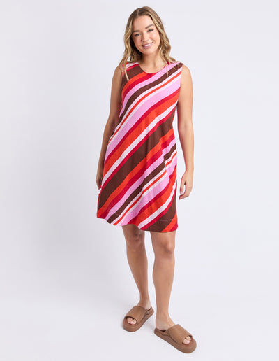Guava Stripe Dress-Foxwood-Lima & Co