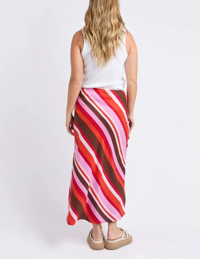 Guava Stripe Skirt-Foxwood-Lima & Co