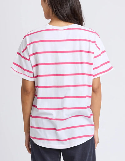 Halli S/S Tee - Pink Lady & Poppy Stripe-Elm Lifestyle-Lima & Co