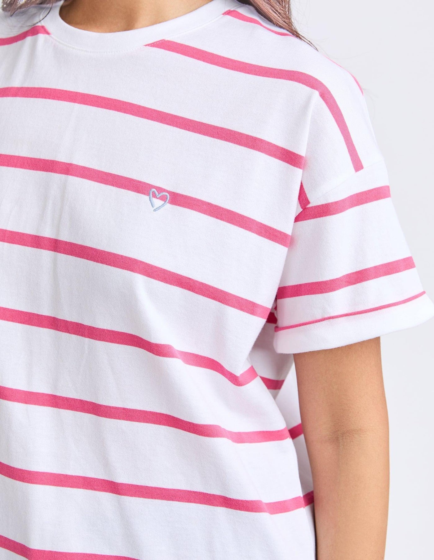 Halli S/S Tee - Pink Lady & Poppy Stripe-Elm Lifestyle-Lima & Co
