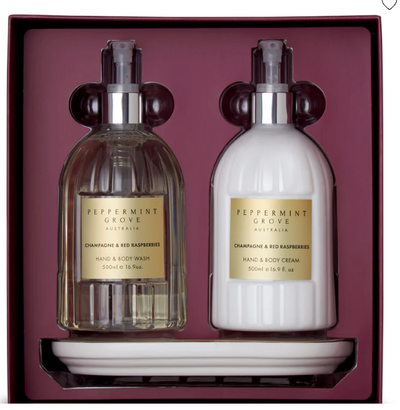 Hand & Body 500ml Set - Champagne & Red Raspberry-Peppermint Grove-Lima & Co