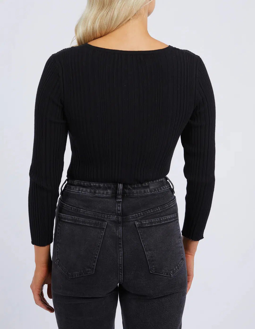 Hannah Rib Knit - Black-Foxwood-Lima & Co