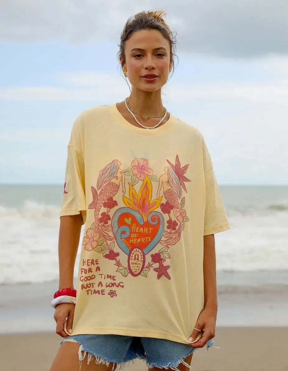 Heart Of Hearts Tee - Lemon-Foxwood-Lima & Co