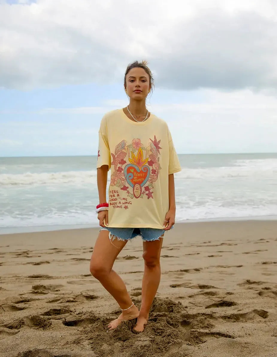 Heart Of Hearts Tee - Lemon-Foxwood-Lima & Co