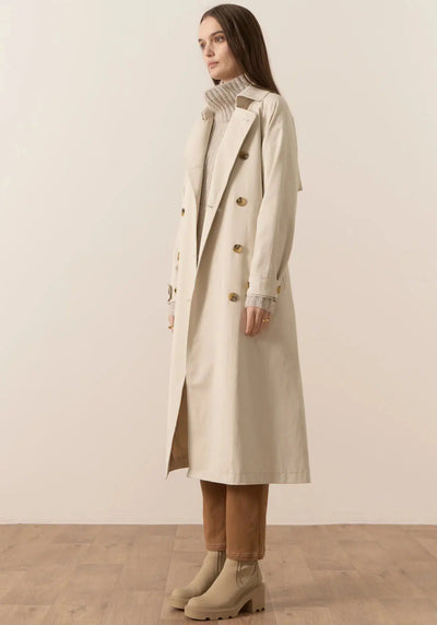 Holland Tencel Trench - Pebble-POL Clothing-Lima & Co