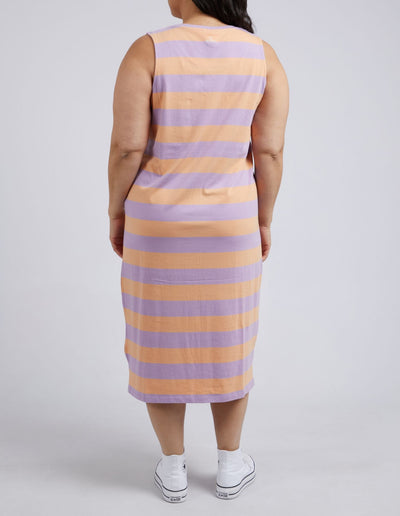 Horizon Tank Dress - Papaya & Periwinkle Stripe-Elm Lifestyle-Lima & Co