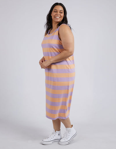 Horizon Tank Dress - Papaya & Periwinkle Stripe-Elm Lifestyle-Lima & Co