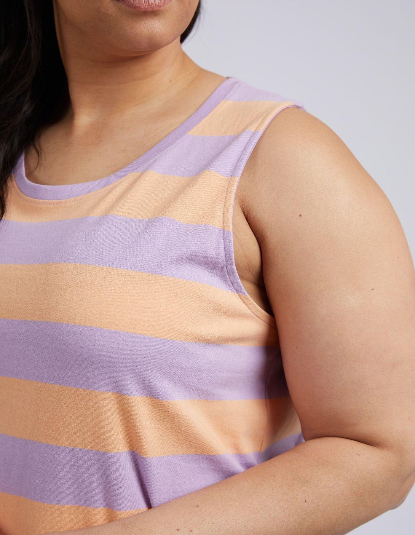 Horizon Tank Dress - Papaya & Periwinkle Stripe-Elm Lifestyle-Lima & Co