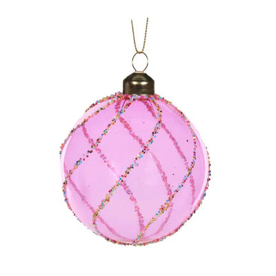 Hot Pink Sprinkles Swirl Bauble Hanging-Holly and Ivy-Lima & Co