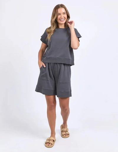 Hustler Tee - Charcoal-Foxwood-Lima & Co