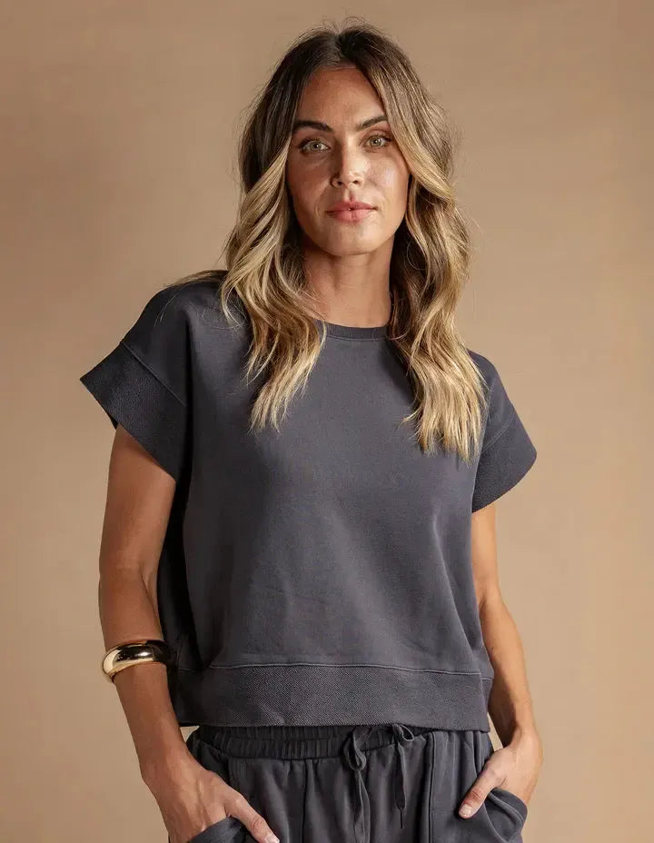 Hustler Tee - Charcoal-Foxwood-Lima & Co