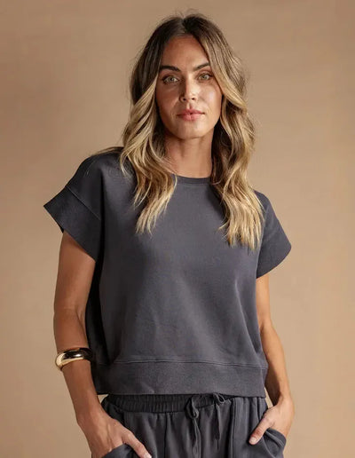 Hustler Tee - Charcoal-Foxwood-Lima & Co