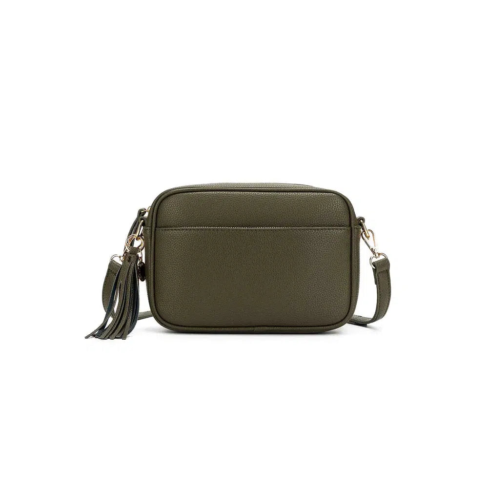 Indie Dark Olive Crossbody Bag-Black Caviar-Lima & Co
