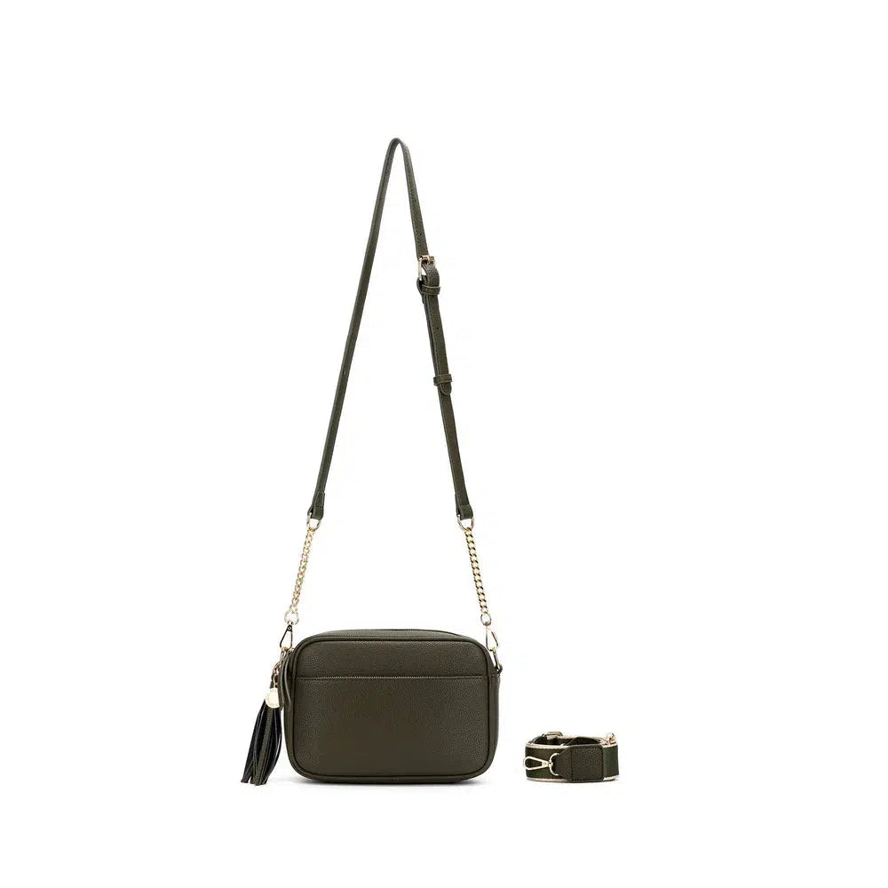 Indie Dark Olive Crossbody Bag-Black Caviar-Lima & Co