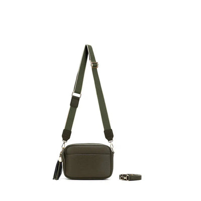 Indie Dark Olive Crossbody Bag-Black Caviar-Lima & Co