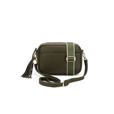 Indie Dark Olive Crossbody Bag-Black Caviar-Lima & Co