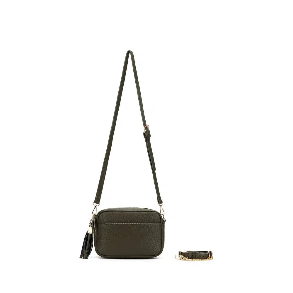Indie Dark Olive Crossbody Bag-Black Caviar-Lima & Co