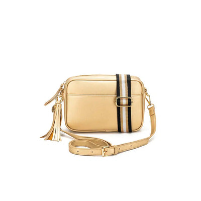Indie Gold Crossbody Bag-Black Caviar-Lima & Co