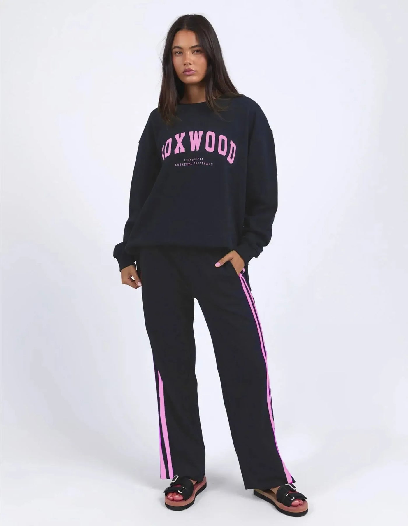 Interval Crew - Navy with Neon Pink-Foxwood-Lima & Co
