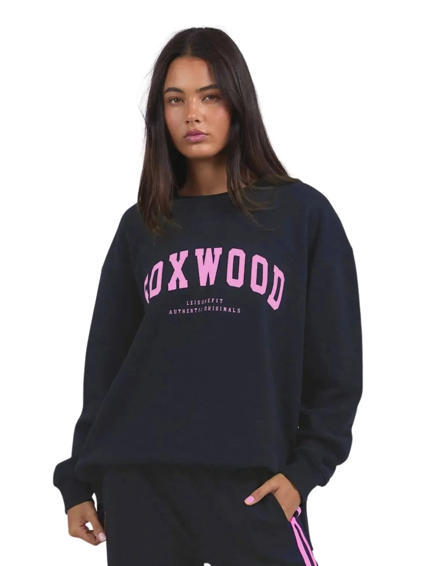 Interval Crew - Navy with Neon Pink-Foxwood-Lima & Co