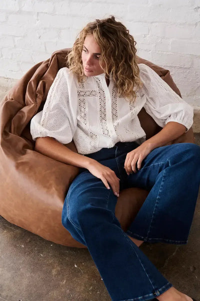 Isabella Shirt - White-Kireina-Lima & Co