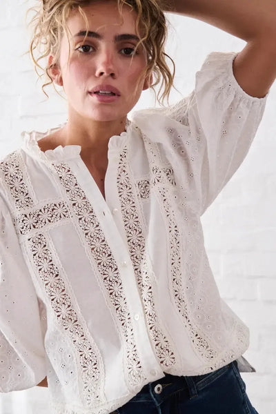 Isabella Shirt - White-Kireina-Lima & Co