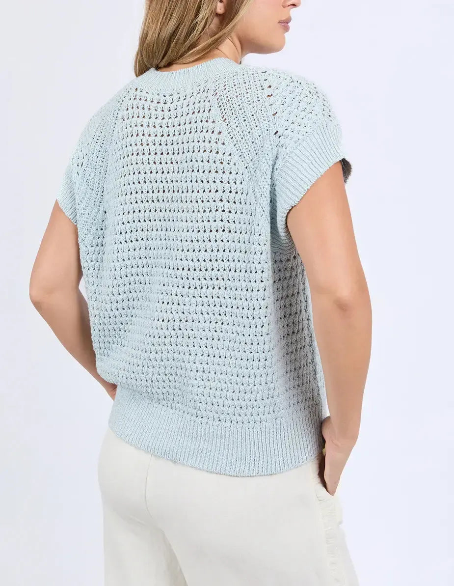 Isla Knit Vest - Ballad Blue-Foxwood-Lima & Co