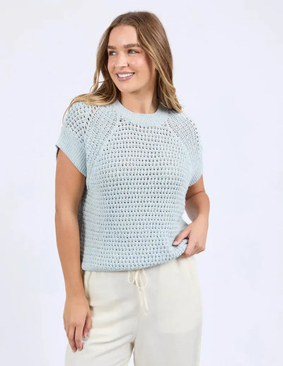 Isla Knit Vest - Ballad Blue-Foxwood-Lima & Co