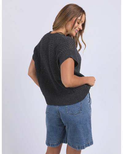 Isla Knit Vest - Charcoal-Foxwood-Lima & Co