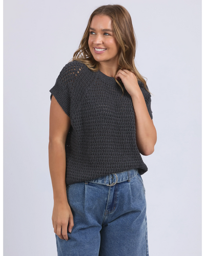 Isla Knit Vest - Charcoal-Foxwood-Lima & Co